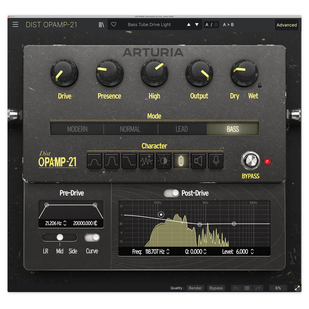 Arturia Dist OPAMP-21 Distortion/Saturation Effect - Elec Del