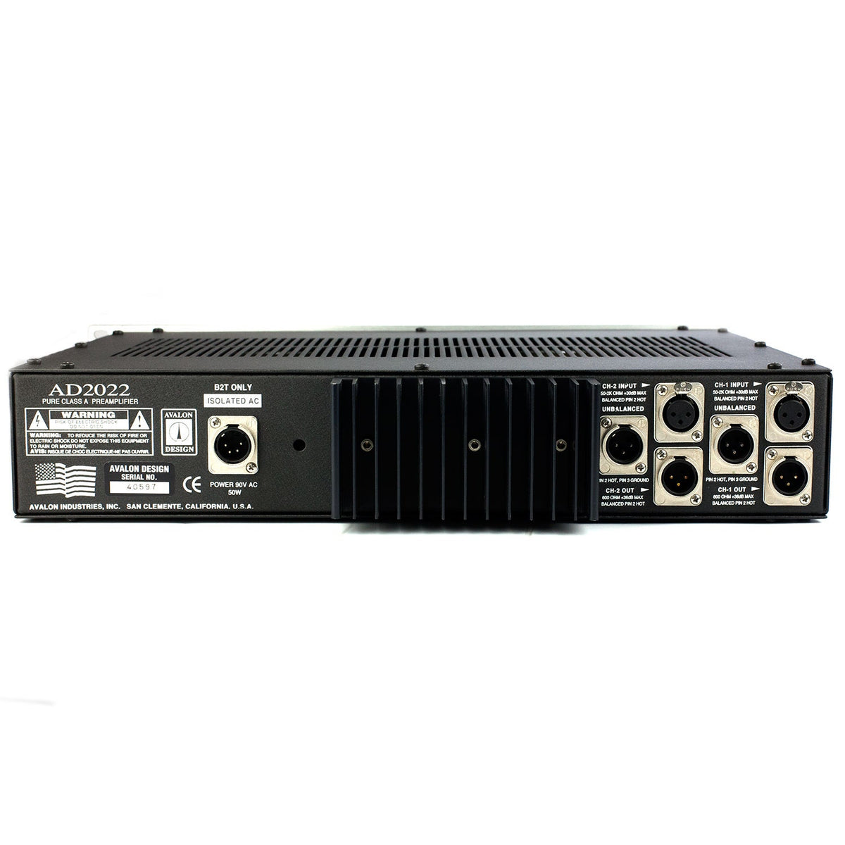 Avalon AD2022 Dual Class A Mic Preamp #40597 (Used)
