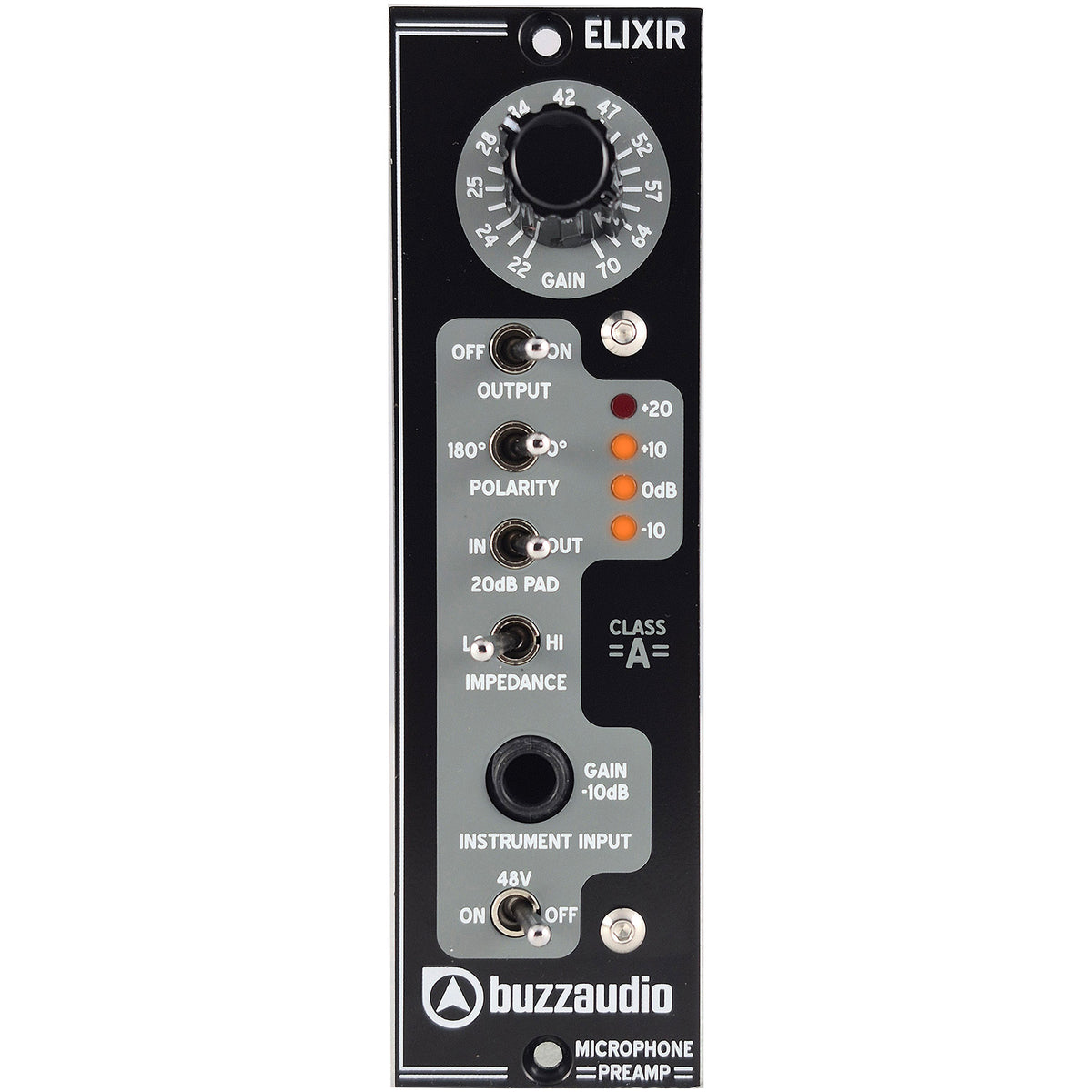 Buzz Audio Elixir 500 Series Microphone Preamp/DI - Black