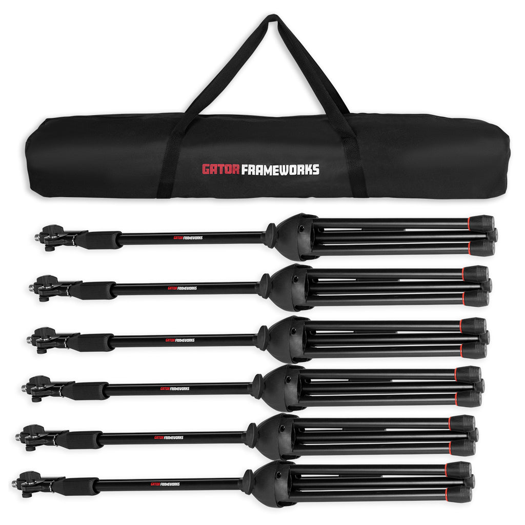 Gator Frameworks GFW-MIC-6PACKBG Microphone Boom Stand 6-Pack with Carry Bag (Demo Deal)