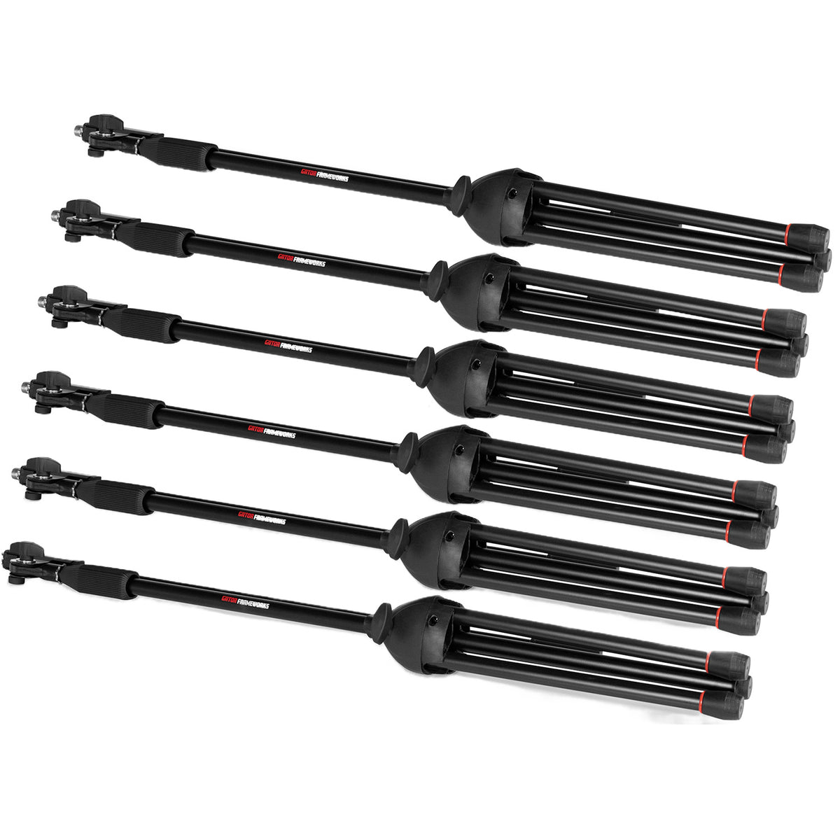 Gator Frameworks GFW-MIC-6PACKBG Microphone Boom Stand 6-Pack with Carry Bag (Demo Deal)