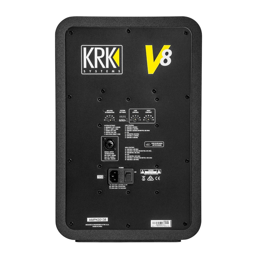 KRK V8-S4 8" 2-Way Powered Reference Monitor - Single (Demo Deal)