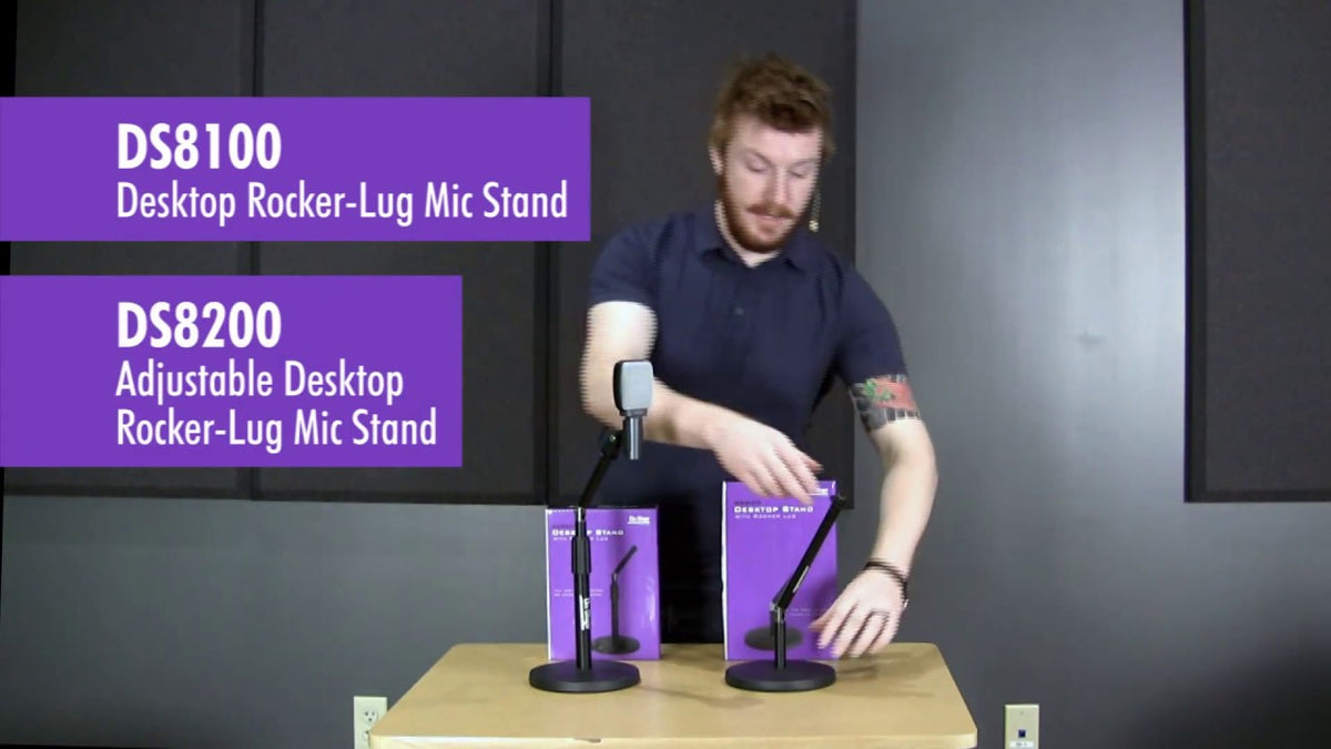 On-Stage DS8200 Adjustable Desktop Mic Stand with Rocker Lug