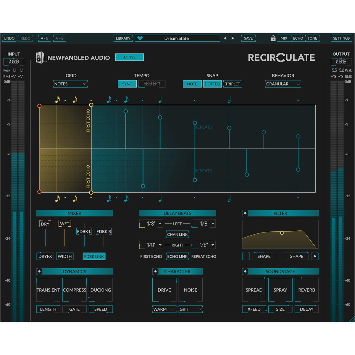 Newfangled Audio Recirculate Polyrhythmic Feedback Delay Plug-in - Electronic Delivery