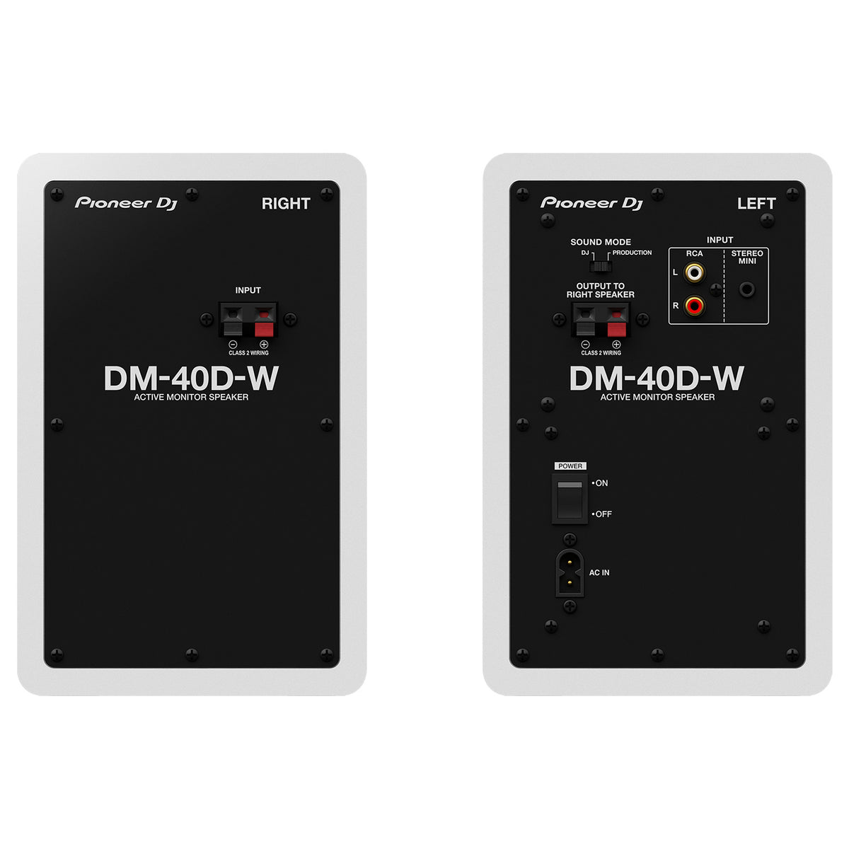 Pioneer DM-40D-W 4" Desktop Active Monitor System - White, Pair