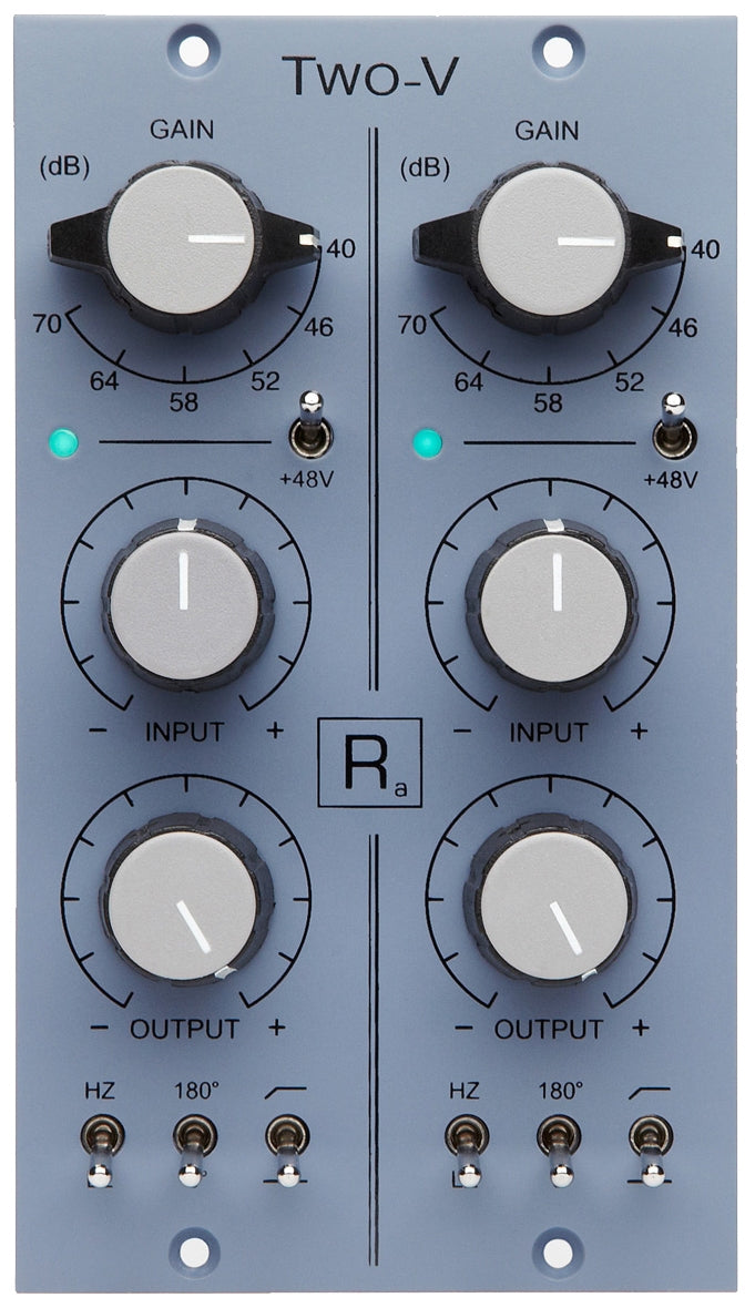 Rascal Audio Two-V 500 Series Dual Channel Mic Preamp