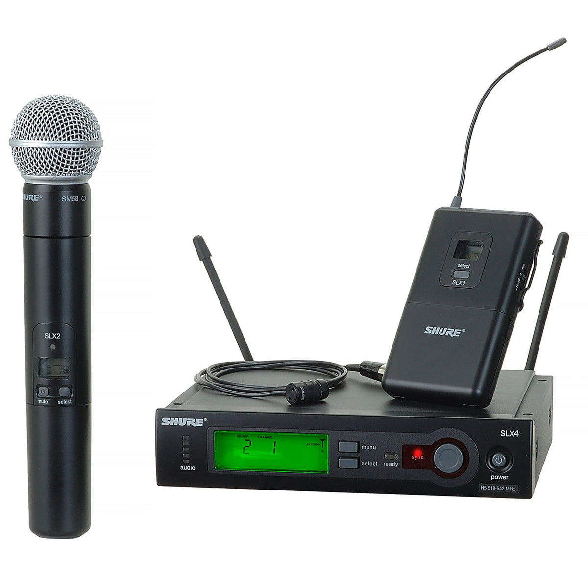 Shure SLX124/85/SM58-H5 SLX Wireless System, 518-542 MHz