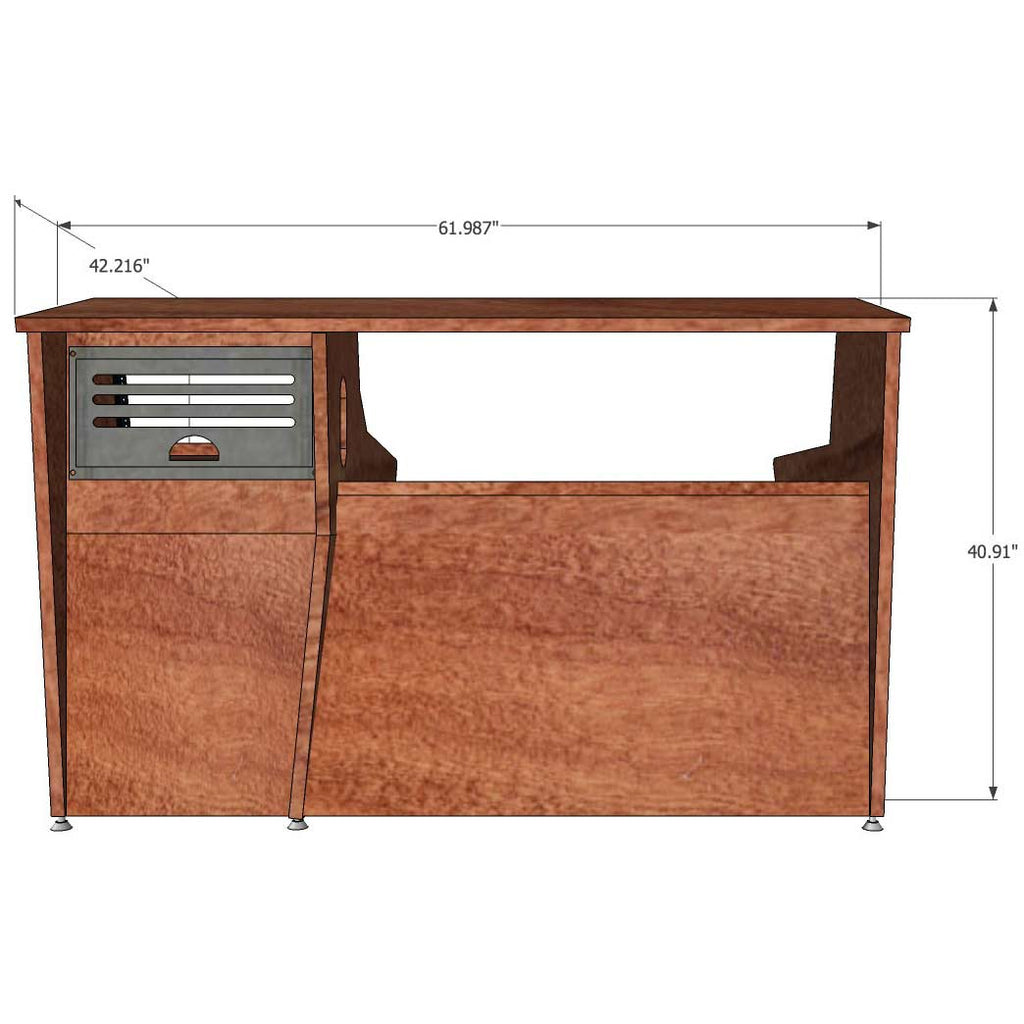 Sound Construction API 1608 1-1 Straight Desk - Cherry