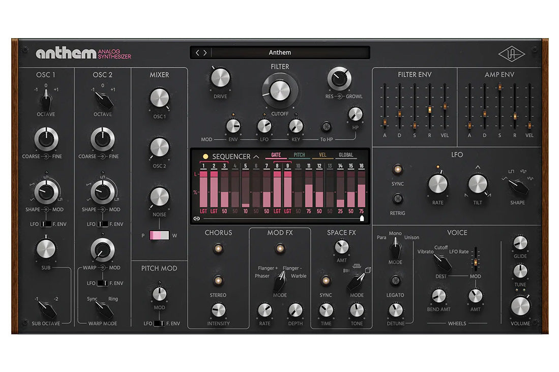 Universal Audio UAD Anthem Analog Synthesizer VIrtual Instrument - Electronic Delivery