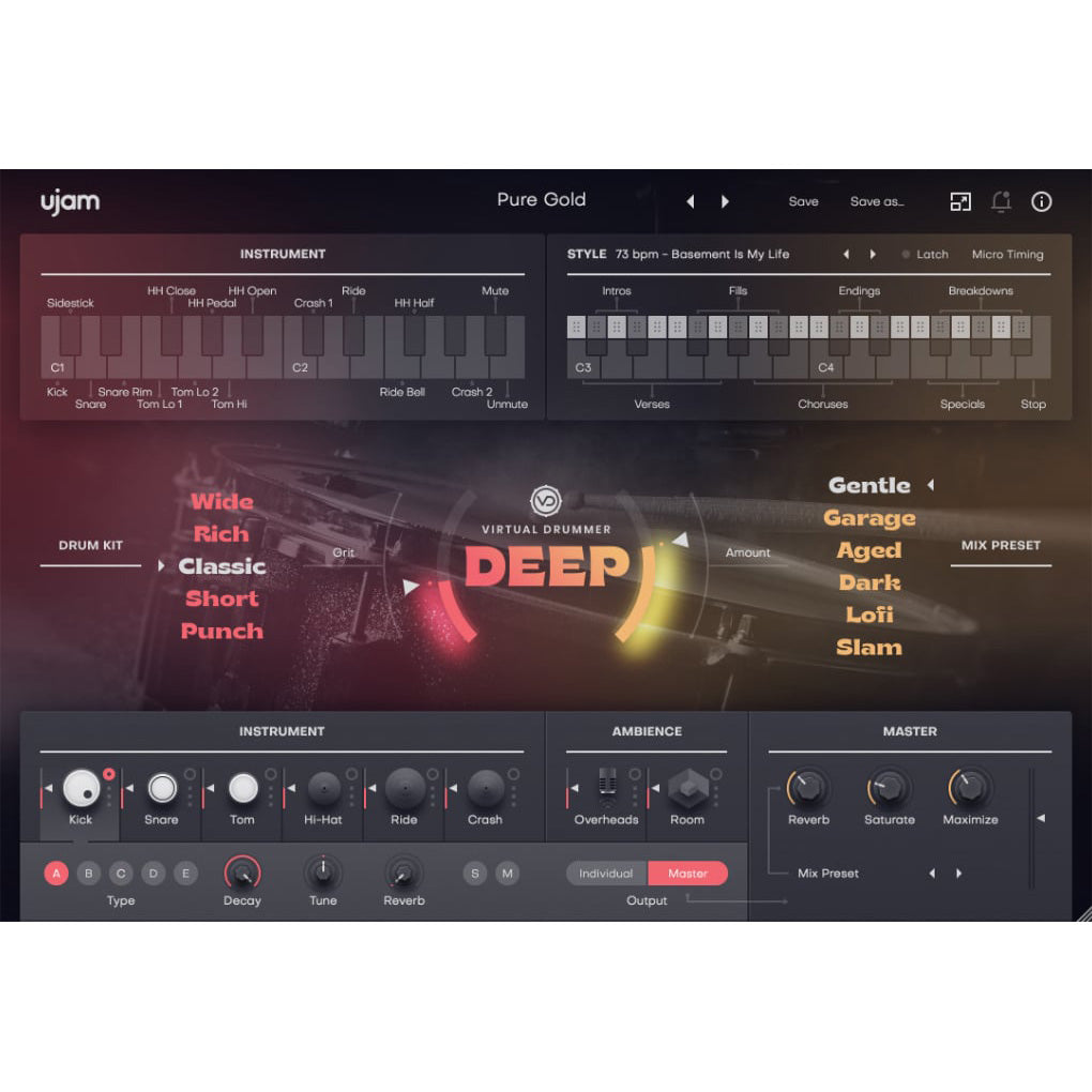 UJAM Virtual Drummer DEEP Crossgrade - Electronic Delivery